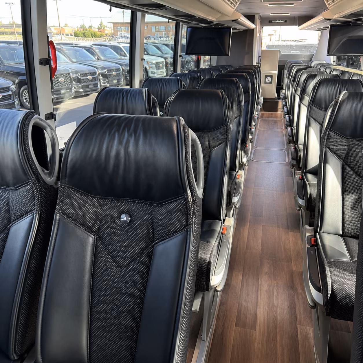 columbus charter bus rental interior