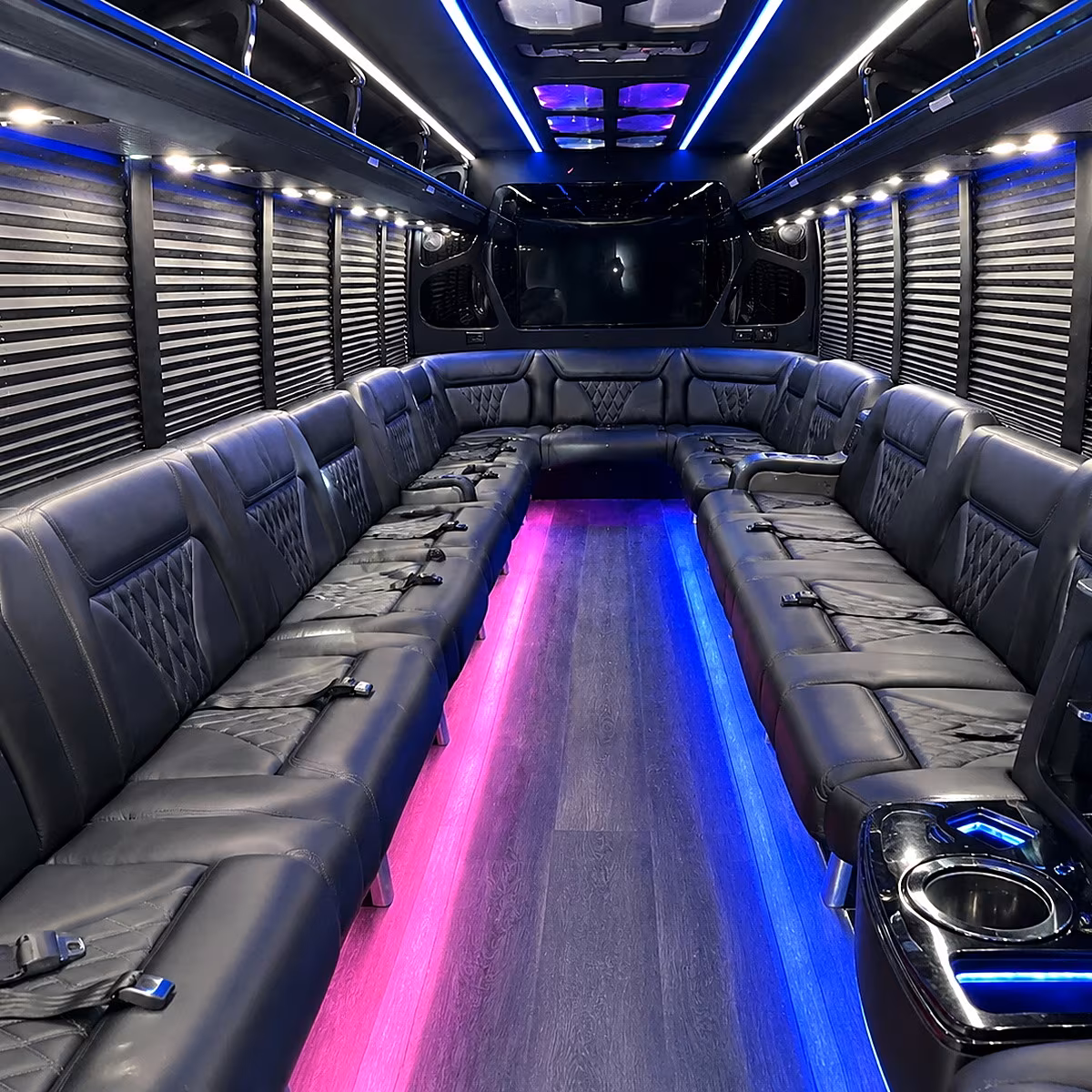 mentor party bus rental interior