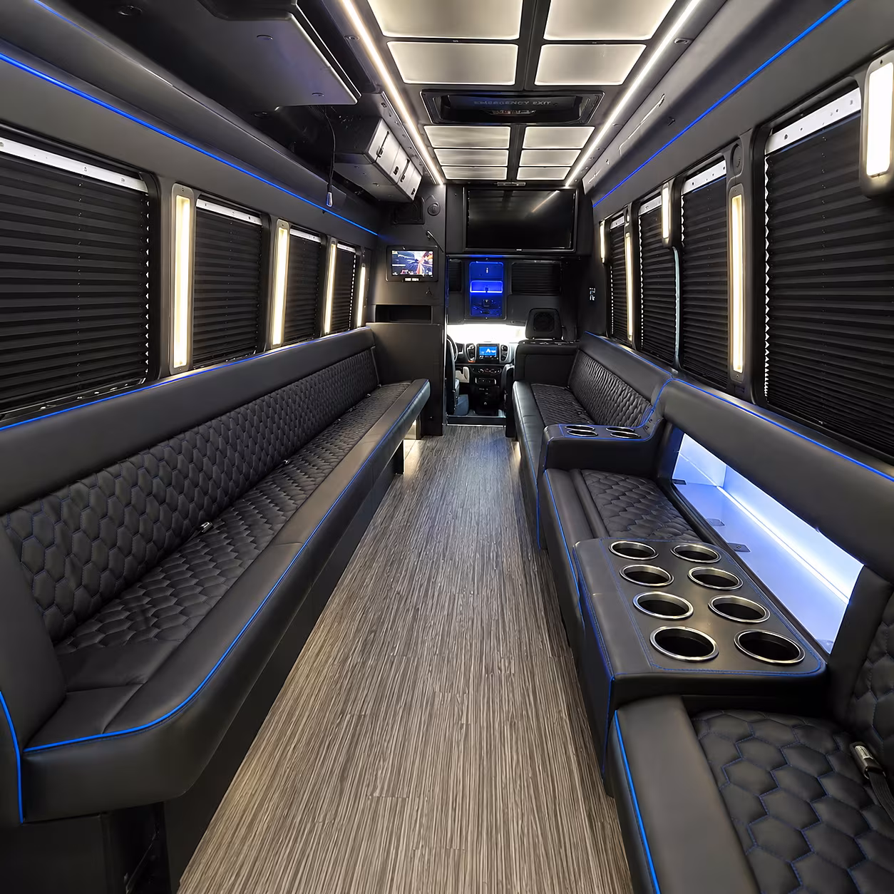 mentor prom groups love party buses with led lighting and bluetooth sound