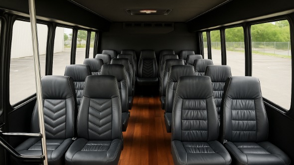 Interior of Charter Bus Company Mentor's 15 Passenger Minibus in Mentor