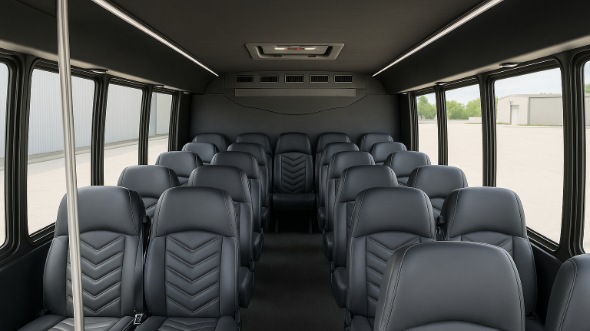 Interior of Charter Bus Company Mentor's 18 Passenger Minibus in Mentor