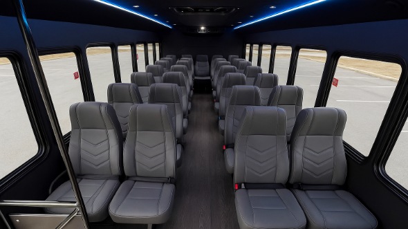 Interior of Charter Bus Company Mentor's 20 Passenger Mini bus in Mentor