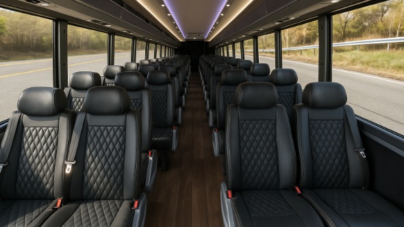 Interior of Charter Bus Company Mentor's 25 Passenger Mini bus in Mentor