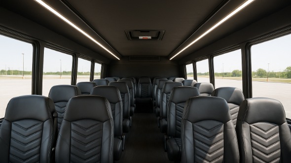 Interior of Charter Bus Company Mentor's 30 Passenger Minibus in Mentor