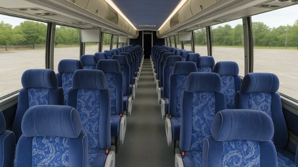 Interior of Charter Bus Company Mentor's 50 Passenger Charter Bus in Mentor