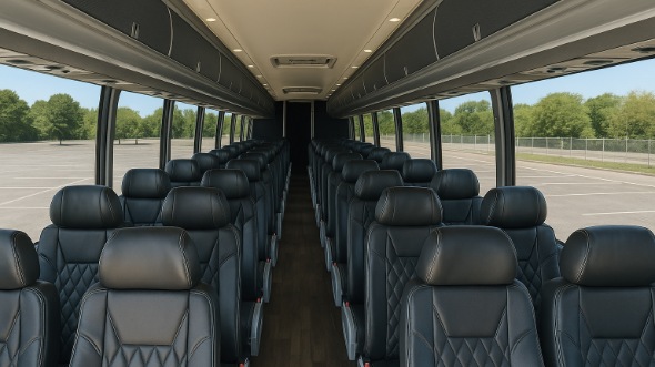 Interior of Charter Bus Company Mentor's 55 Passenger Charter Bus in Mentor
