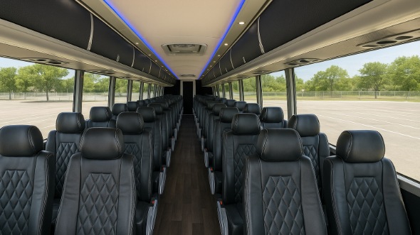 mentor 50 passenger charter bus inside