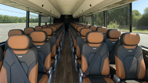 mentor 55 passenger charter bus inside