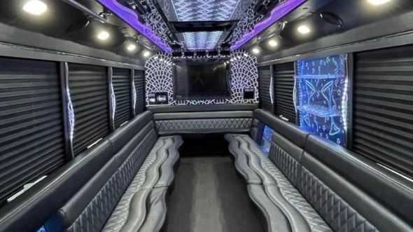 Interior of Charter Bus Company Columbus's Party Bus in Columbus