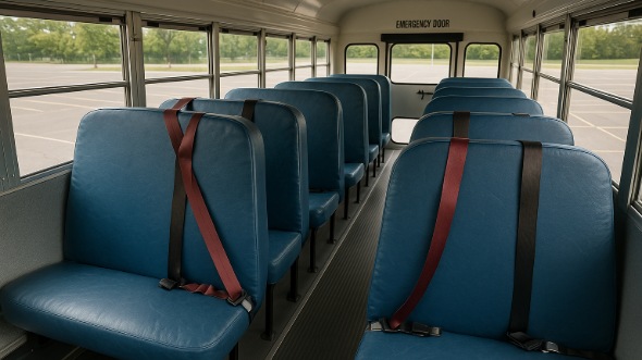 Interior of Charter Bus Company Columbus's School Bus in Columbus